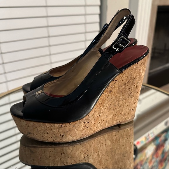 Carolina Herrera Cork Wedge Peep toe Heel - Picture 2 of 10